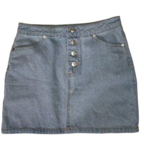 Dresses & Skirts - EUC Women's Denim Skirt Size M Blue Button Cotton Forever 21 Mini